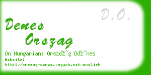 denes orszag business card